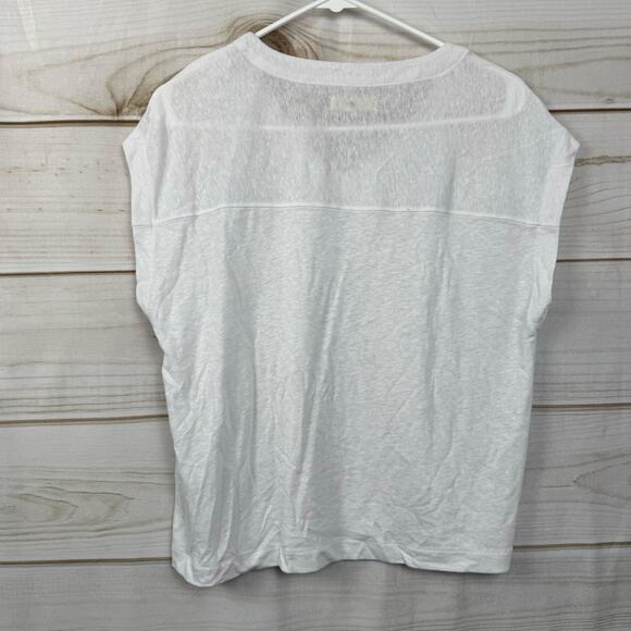 Madewell Eyelet White Relaxed V-Neck Tee Size Small - Picture 6 of 11